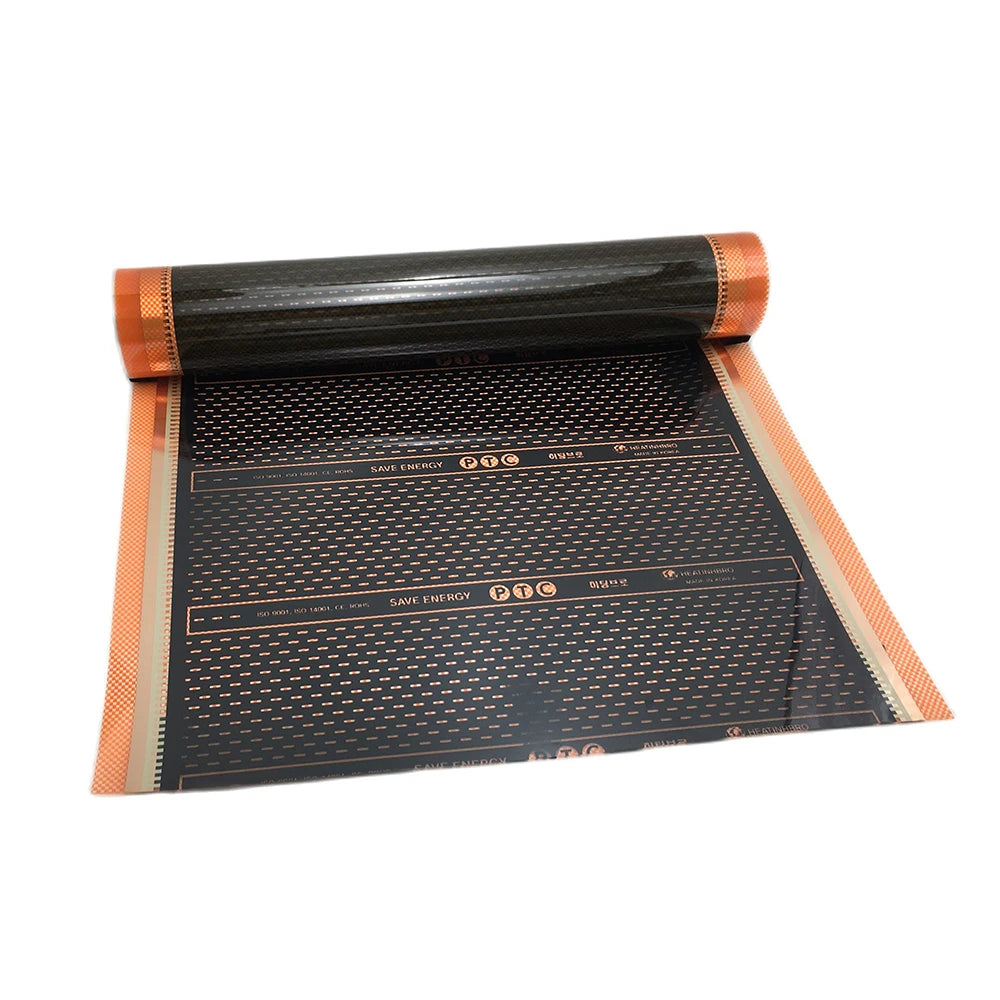 All Sizes Brand New AC220V Graphene PTC Heating Film Infrared Electric Warm Floor Heating System 240W/m2 Carbon Foil