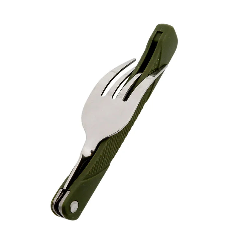 Длинный рюкзак для посуды Spork вилка из нержавеющей стали складной нож столовые приборы ложка набор комбинированный пикник поход столовые приборы