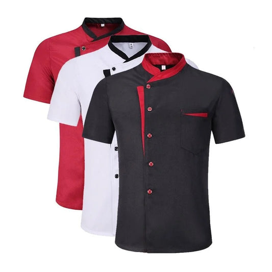 Classic Style Men Women Restaurant Kitchen Canteen Chef Uniform  Sleeves Chef Jacket Waiter Works Clothes