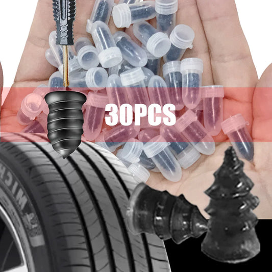 10/30Pcs Car Tyre Repair Rubber Nail Set Universal Car Motorcycle Tyre Repair Nails Truck Scooter Bike Tire Puncture Repair Tool