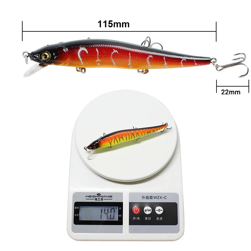 1 шт. рыболовная приманка 11,5 см/14 г Minnow Crankbait Wobblers 3D Eyes Perch искусственная приманка для щуки и карпа Swim Bait Fishing Pesca