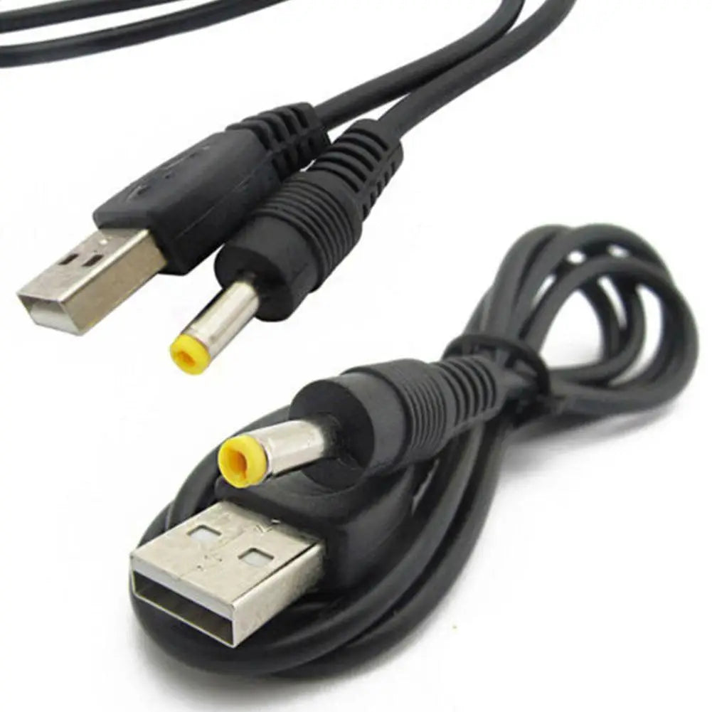 كابل شاحن USB 2 في 1 بطول 0.8 متر لجهاز PSP 1000 2000 3000، قابس شحن USB 5 فولت، كابل شحن USB إلى قابس تيار مستمر 1 أمبير، سلك طاقة ملحقات الألعاب