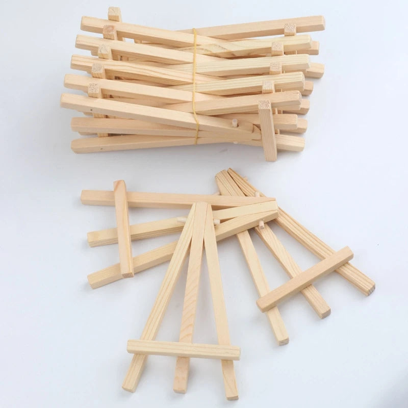 10Pcs Mini Tripod Easels Small Display Stand Painting Holder Wood Stand Art Supplies for Photo Crafts Paintings Artworks