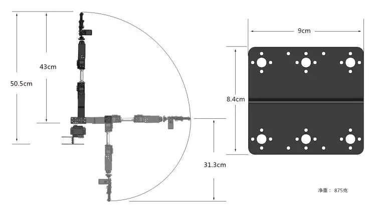 360 Degrees 6 DOF Robot Metal Alloy Mechanical Arm Claw Kit MG996R for Arduino Robotics Kit Educational Ps2 Programmable Toys