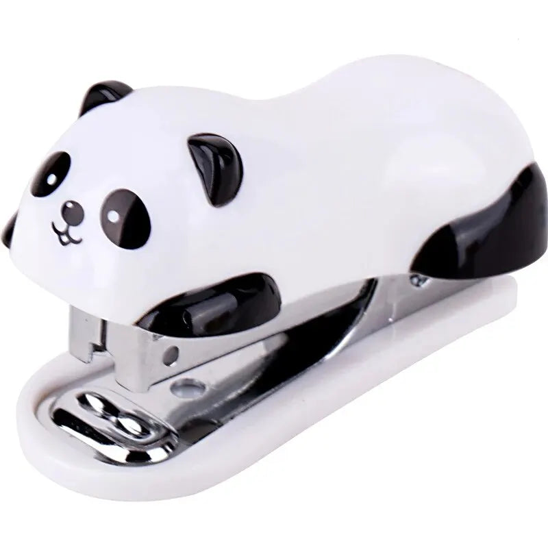 1PCS Red Panda Stapler Set 0453 Combination Type 10 # 10 # Adaptable 0010 Staple Needle Cartoon Mini