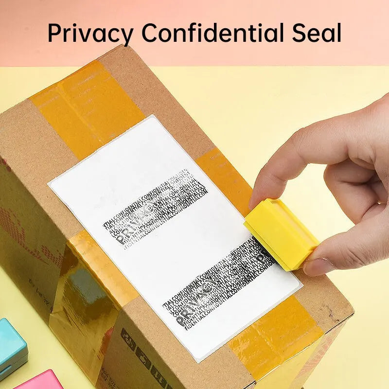 2Pcs Privacy Smear Confidentiality Stamp Identification Seal Sensitive Information Masking Seal Portable Self-Inking Identity