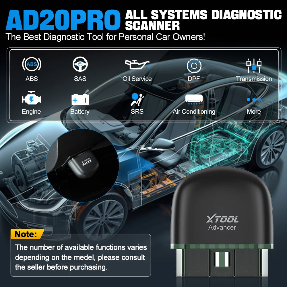 XTOOL Advancer AD20Pro OBD2 Bluetooth Scanner Full System Car Diagnostic Tool obd2 Scanner Oil Reset & Battery Test Code Reader