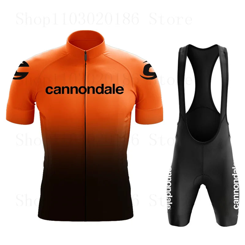 طقم ملابس ركوب الدراجات للرجال بأكمام قصيرة قابلة للتنفس من Cannondale Summer Sports Team 2023، شورت قصير لركوب الدراجات الجبلية Ciclismo