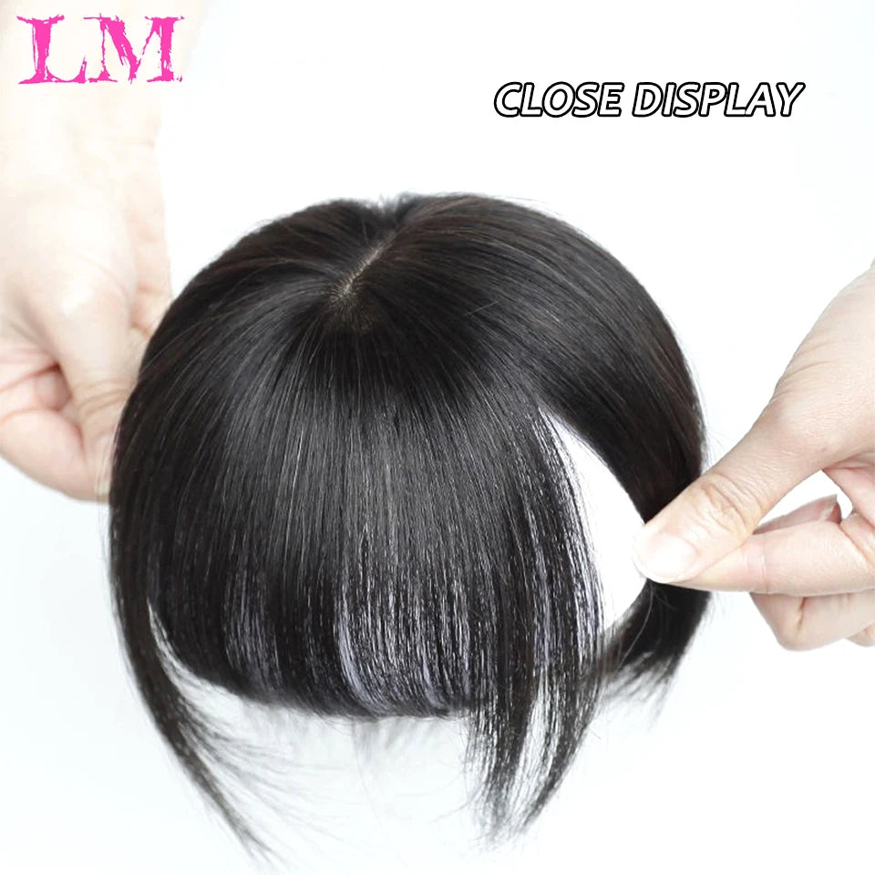 3D Bangs Invisible Seamless Head Hair Water Ripple Hair Air Bangs Head Overhead Natural Invisible Replacement Cover White Hair