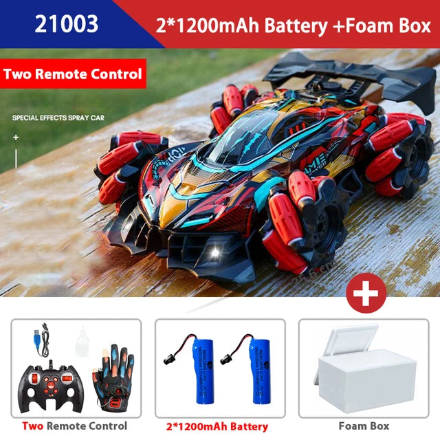 F1 Drift RC Car With Led Lights Music 2.4G Glove Gesture Radio Remote Control Spray Stunt Car 4WD Electric Children Toys