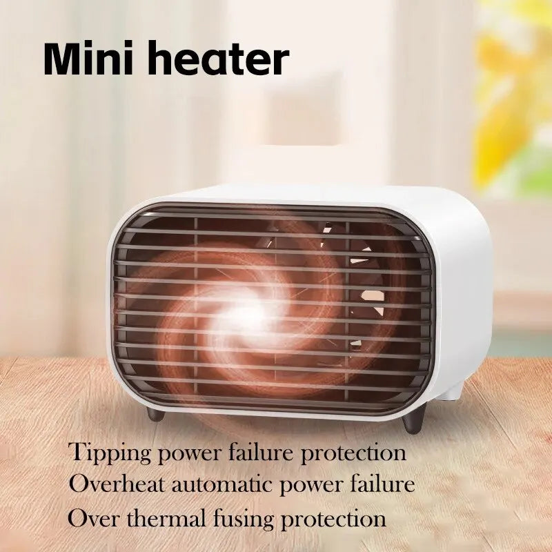 Desktop Electric Heater 600W Fast Heating Constant Temperature Wide-angle Warm Supply Low Noise Mini Home