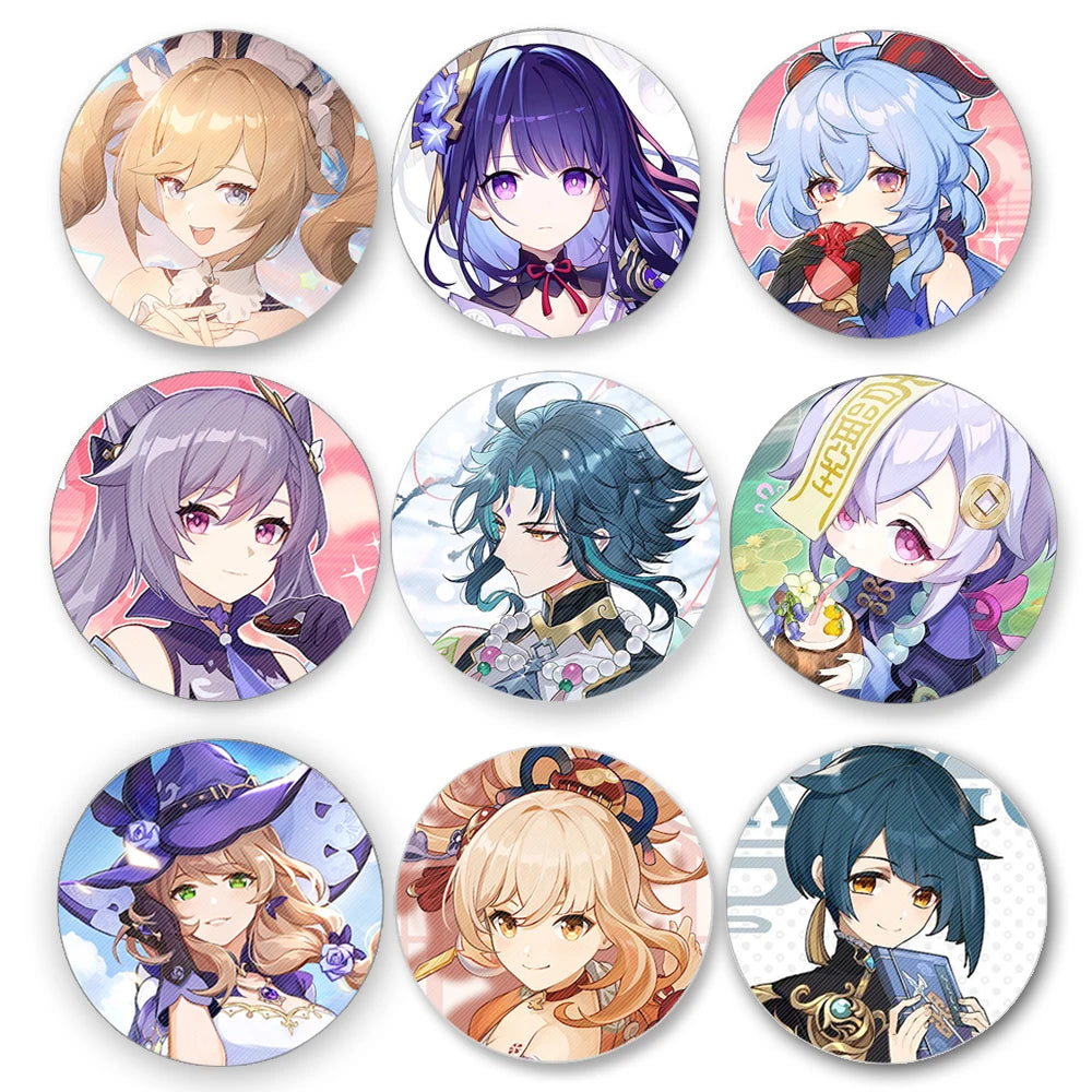 Game Genshin Impact Badge Kazuha Yae Miko Venti Hu Tao Xiao Cosplay Cute Flower Brooch Pin Cosplay Accessories Backpack Gifts