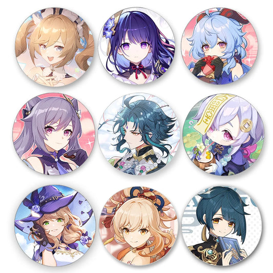 Game Genshin Impact Badge Kazuha Yae Miko Venti Hu Tao Xiao Cosplay Cute Flower Brooch Pin Cosplay Accessories Backpack Gifts