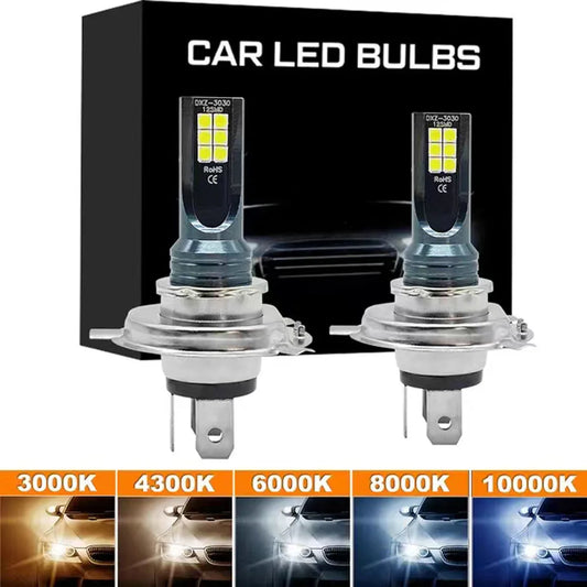 2Pcs Super Bright H4 H7 Led Bulb Car Headlight Motorcycle H1 H3 H8 H9 H11 Auto Fog Lamps 9005 9006 HB3 HB4 Light 12v 24V 80W