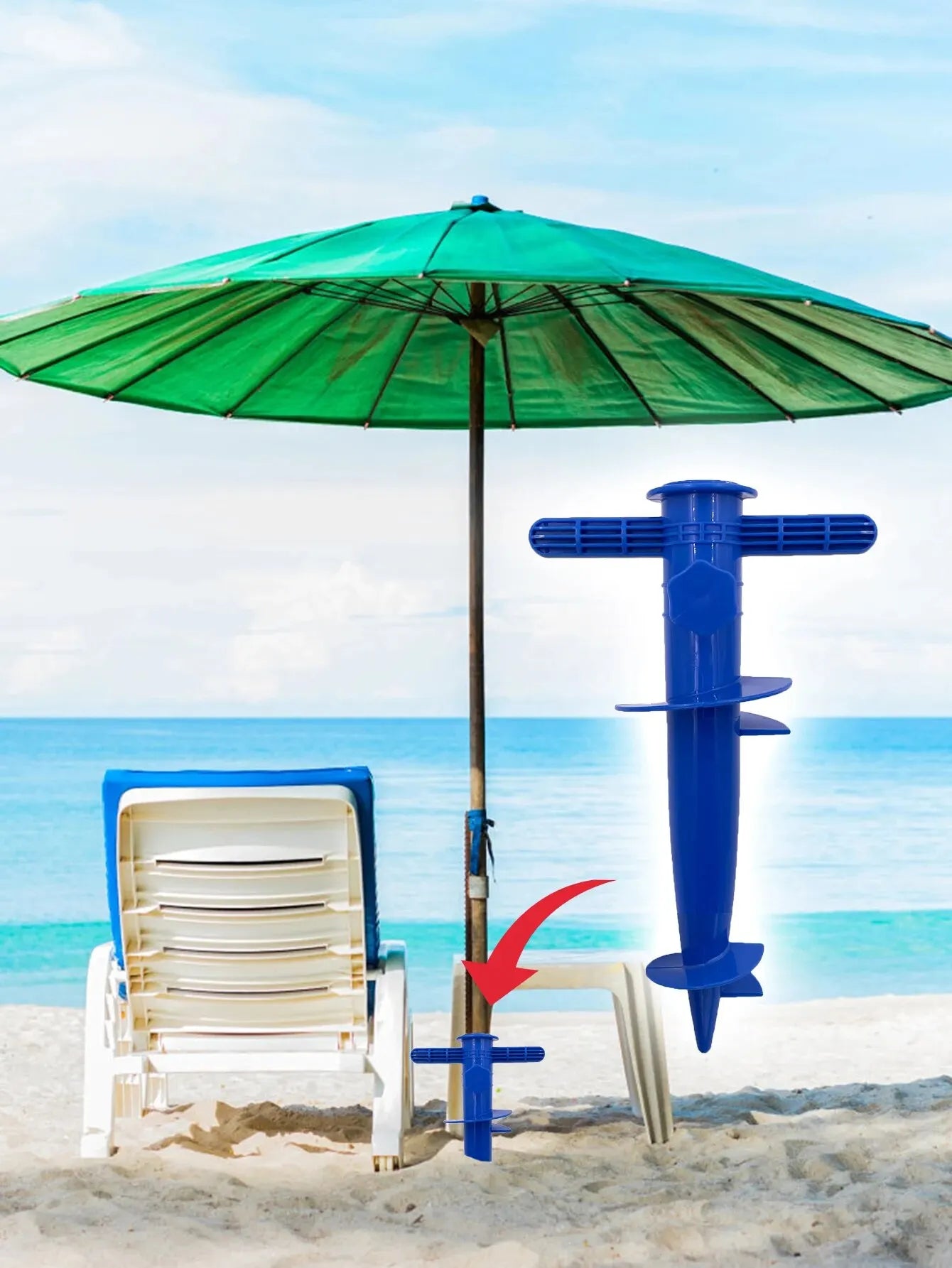 1 Piece of Plastic Umbrella Plug Beach Umbrella Base Floor Fork Accessory Beach Umbrella Insert