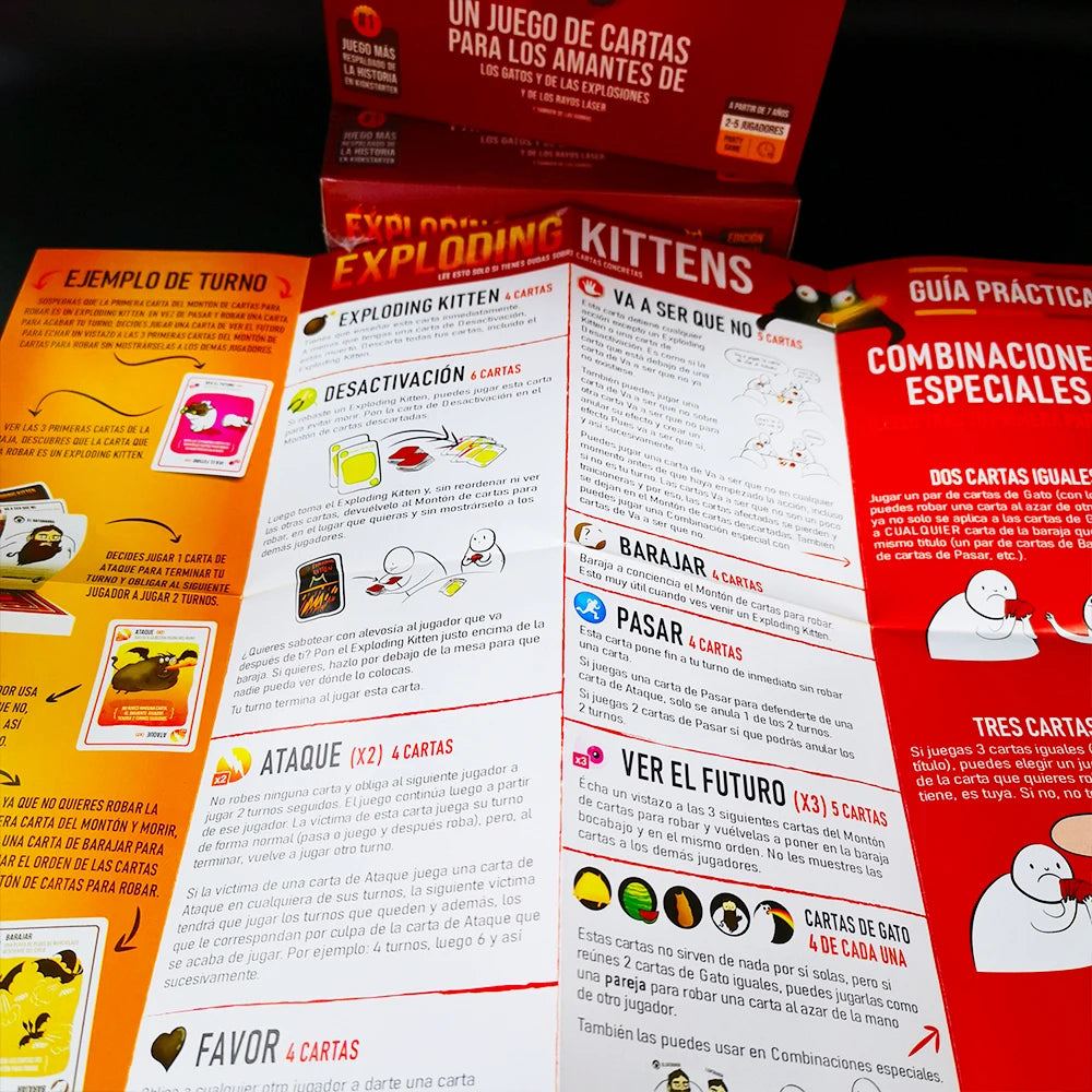 لعبة لوحة Exploding Kittens لحفلة عائلية، لعبة ورق للكبار والصغار مناسبة كهدية في العطلات