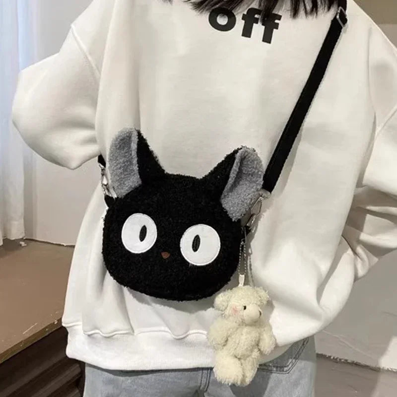 Japanese Style Kawaii Bag Women Girls Cartoon Kitten Bear Plush Shoulder Bags Crossbody Messenger Pack Small Phone Purse Packet