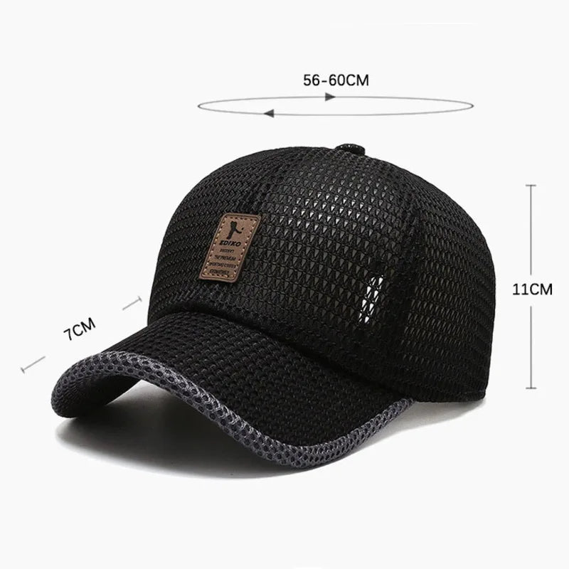 Summer Mesh Baseball Cap for Men Adjustable Breathable Caps Quick Dry Running hat Baseball Cap for Men Women Outdoor Sports