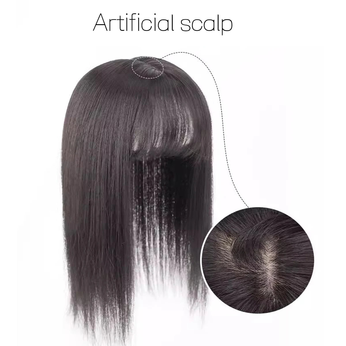 Synthetic  Hair Toppers Women Topper 9*12cm  Natural Straight Hair Clip In Wigs  For Women Hairpiece With bangs