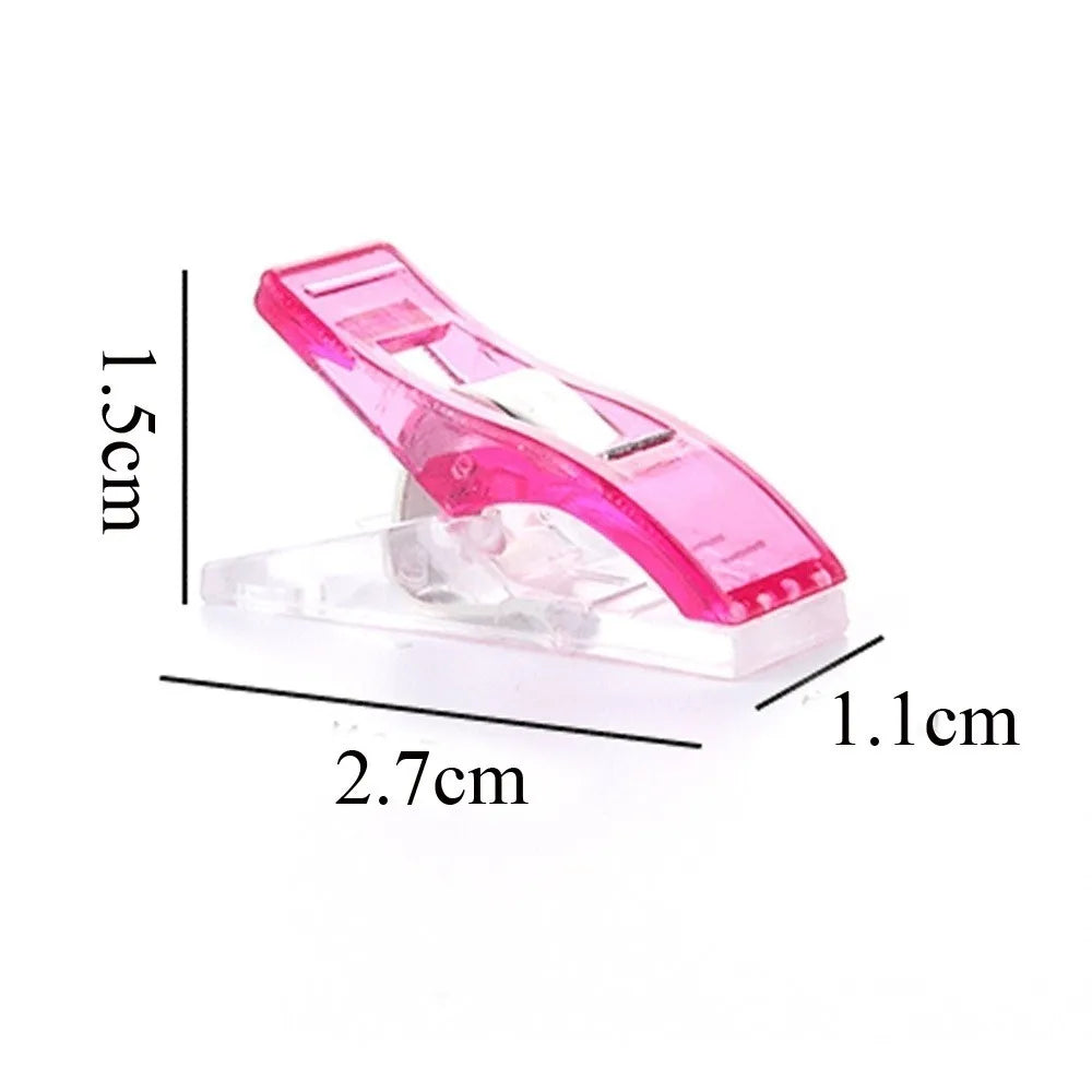 100/50/25pcs  Plastic color Patchwork Sewing Clip Quilter Holding Wonder Clamps office Desktop Organizer Clips (bag/box)