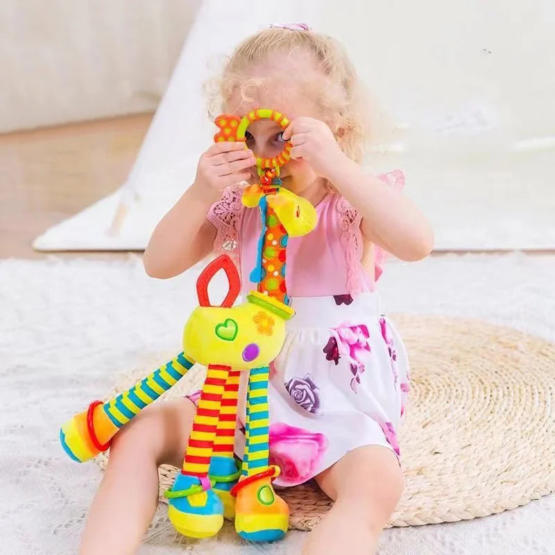 Giraffe Plush Toys Photography Accessories Teether Toys Car Bells Bed Bells Multifunctional Early Learning Giraffe Toys