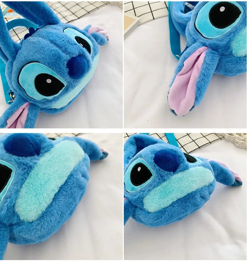 Disney New Lilo &amp; Stitch Мягкие игрушки Kawaii Plush Messenger Bag Сумочка для девочек Мягкие игрушки из аниме Детские мультяшные плюшевые мягкие сумки