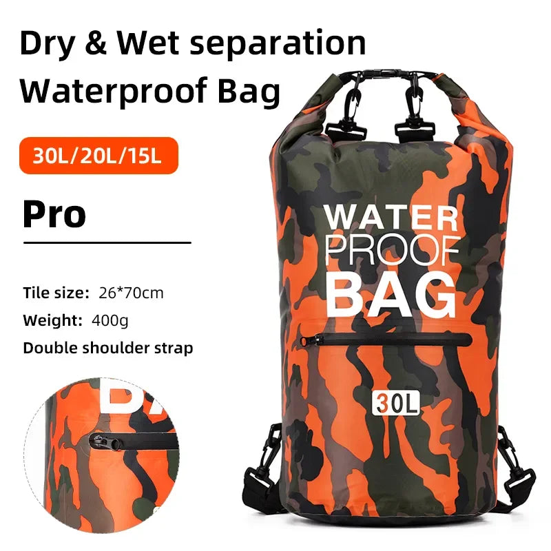 30L 20L 15L Drawstring Backpack Kids Dry Bags Portable Pouches Backpacks For Camping Hiking Gym Sack, Shoe Bag For Swimming