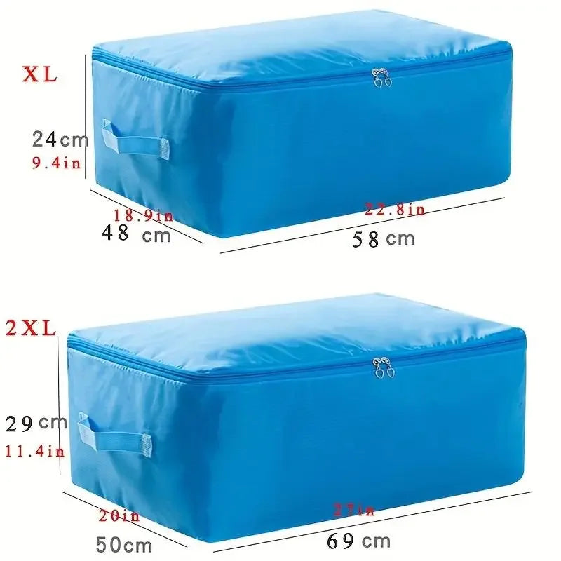 Large Travelling Bag Clothes Storage Oxford Bag Zipper Clothes Organizer With Handle Space Saver Containers For Bedding