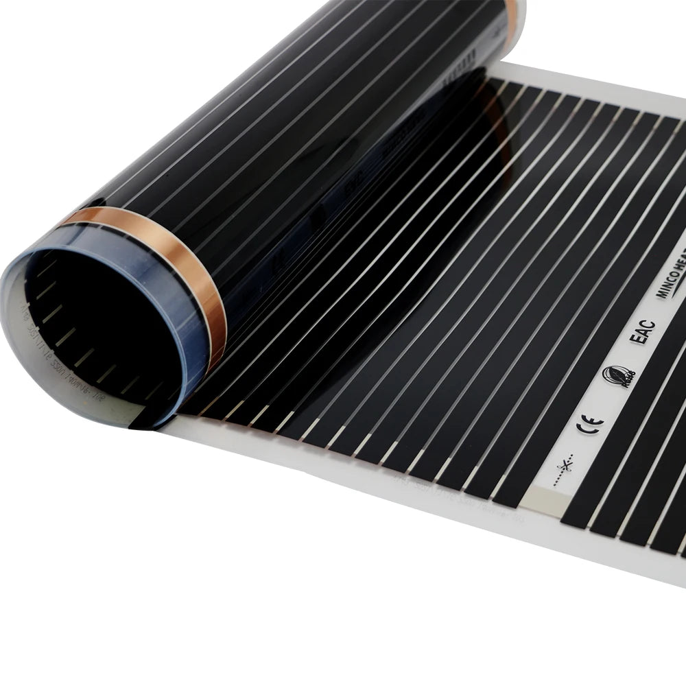 All Sizes 140w/m2 Infrared Heating Film 220V Electric Warm Floor Mat 50cm Width Made In Korea