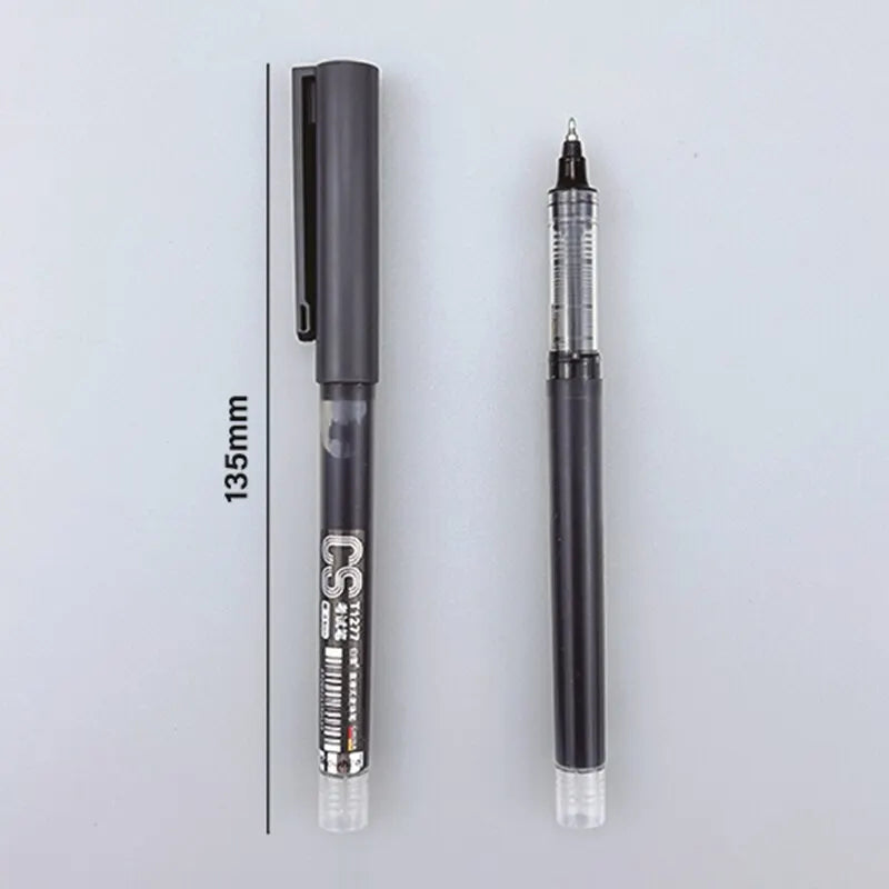 12pcs Rollerball Pens Ball Point Pen 0.5mm Extra Fine Tip Pens Black Liquid Ink Roller Ball Pens