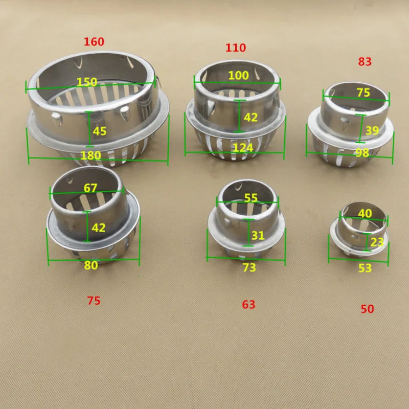 Stainless Steel Balcony Roof Round Large Displacement Anti-blocking Floor Drain Outdoor Rain Bucket Drainage Floor Drain