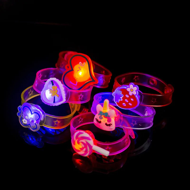 6PC Kids Birthday Party Supplies LED Cartoon Light Up Watch Toys Boys Girls Wedding Guest Souvenirs Christmas Party Gifts Pinata