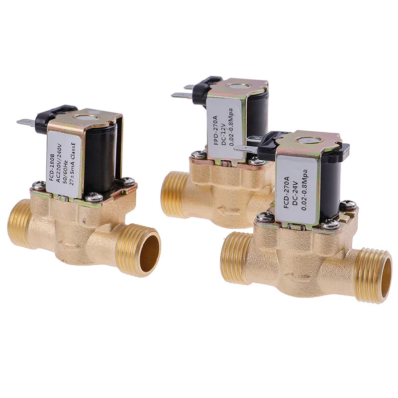 G1/2'' Brass Electric Solenoid Valve DC 12v 24v AC220v for Solar Water Heater