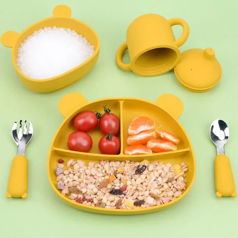 Baby Cartoon Tableware Set Children Utensil Stainless Steel Toddler Dinnerware Cutlery Cartoon Infant Food Feeding Spoon Fork