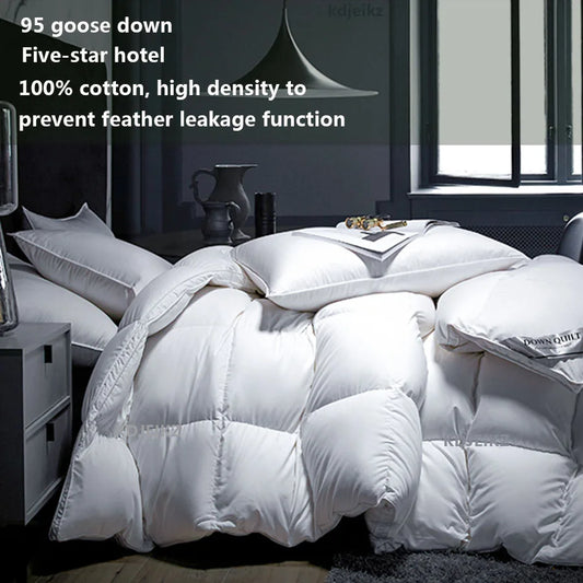 KDJEIKZ  Winter Cotton Goose Down Quilt Five-Star Hotel Duvet Super Soft Fluffy Queen King Full Size Four Seasons Duvets Blanket