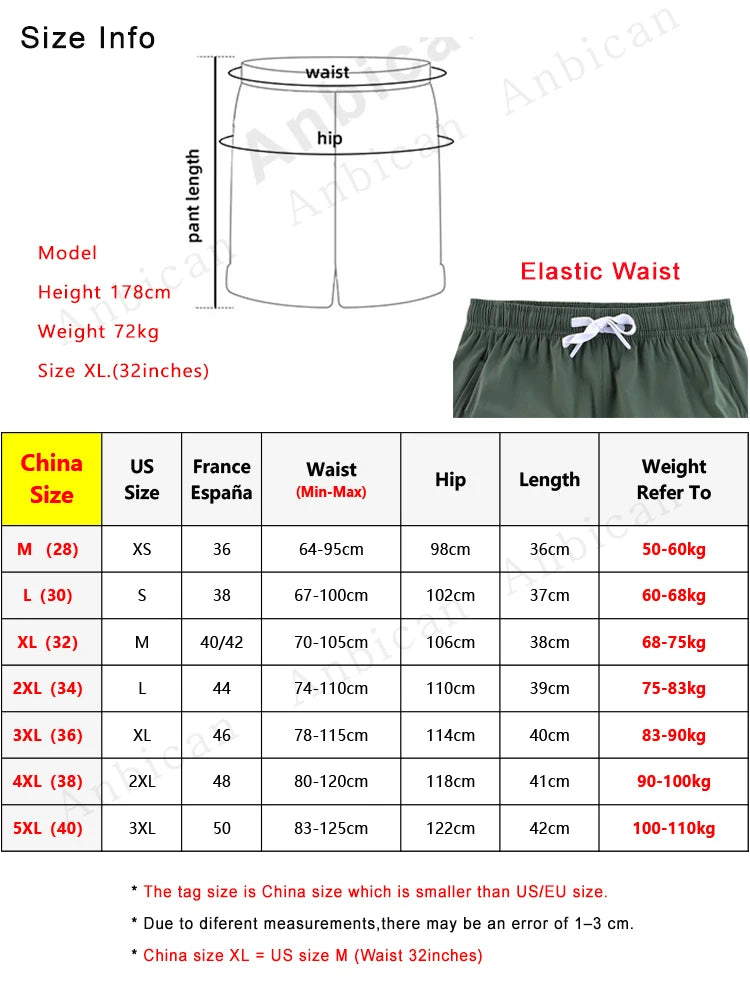 2024 New Summer Men's Shorts Quick Dry Nylon Fitness Training Running Sports Shorts Men Plus Size Workout Gym Short Pants