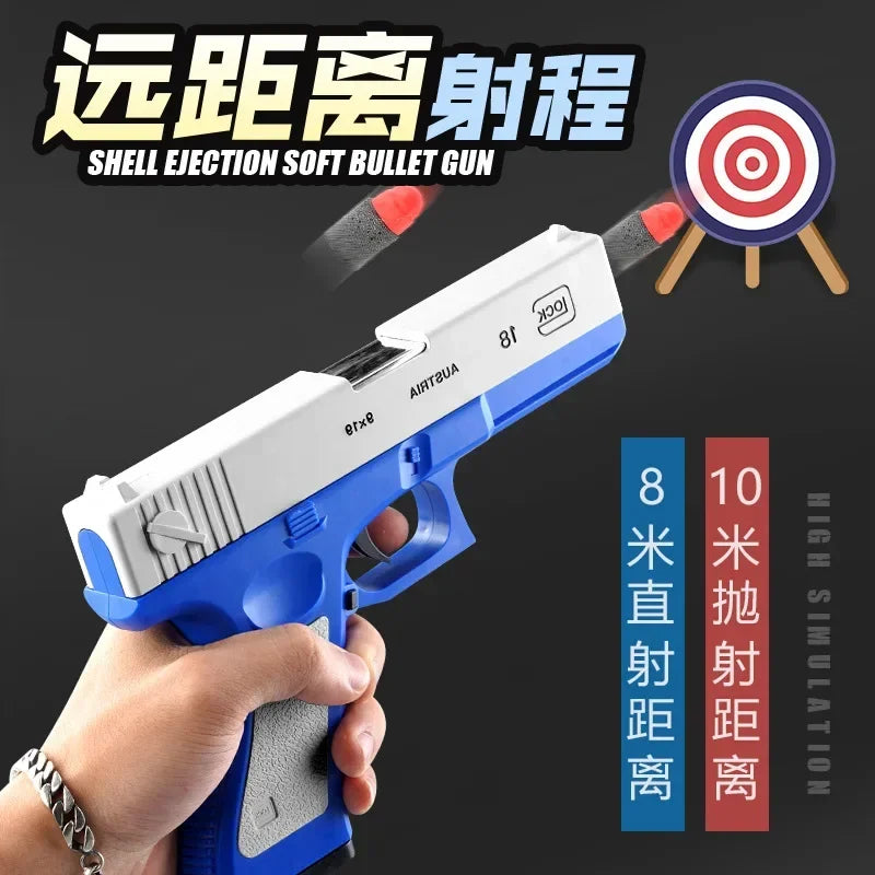 مسدس لعبة G17 Soft Bullet Gun مزود بقذيفة رغوية وسهام مسدس Desert Eagle Airsoft مع كاتم صوت للأطفال والكبار