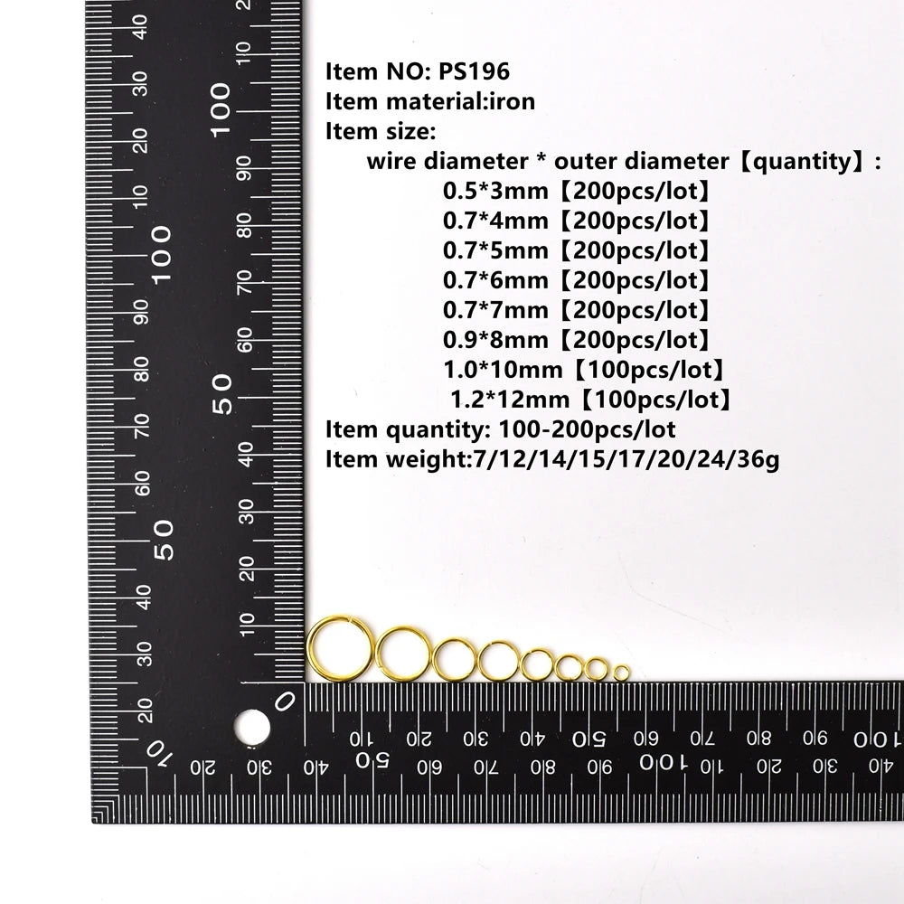 100-200Pcs/Lot 3-8mm Single Loop Open Jump Rings Split Rings Connectors For Jewelry Making Supplies Diy Handmade Accessories