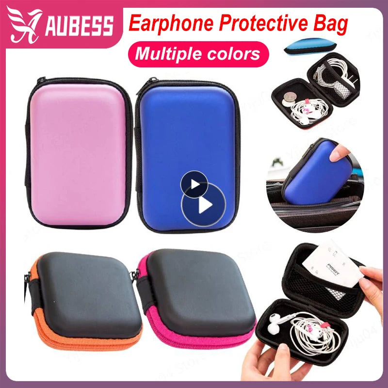 Earphone Protective Bag Box Hard Case Digital Charger Headphone Storage Bag Usb Data Cable Organizer Carrying Pouch Storage Bag