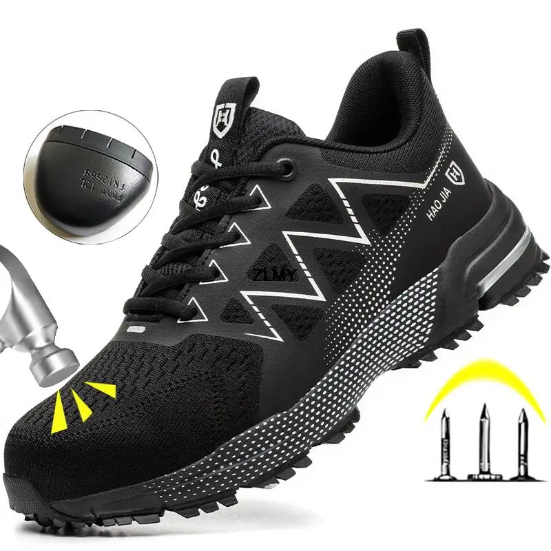 Anti-stab Safety Shoes Men Steel Toe Shoes Puncture Proof Breathable Work Safety Boots Man Construction Work Shoes Male Sneakers