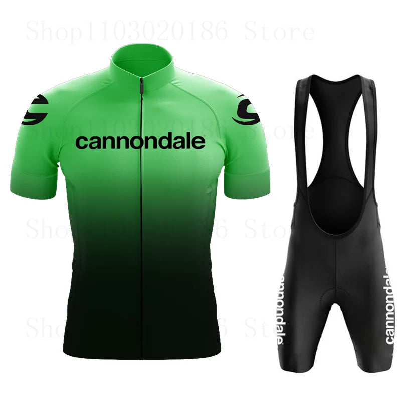 Cannondale Summer Sports Team 2023 Bicycle Clothing Breathable Men Short Sleeve Cycling Jersey Set MTB Bike Bib Shorts Ciclismo