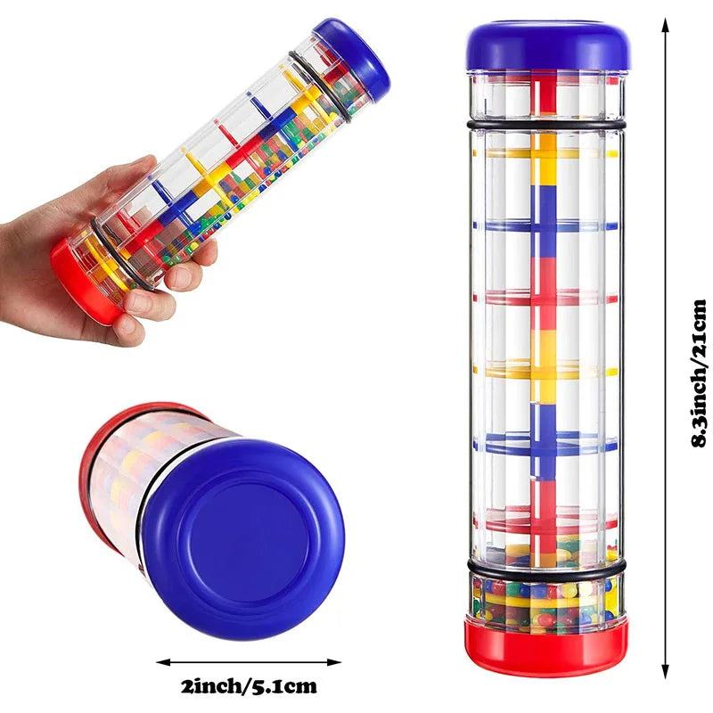 لعبة Rainmaker Baby Toy Rain Stick ألعاب موسيقية للأطفال من عمر 1 إلى 3 سنوات، لعبة خشخيشة يدوية، لعبة أداة تعليمية للأطفال