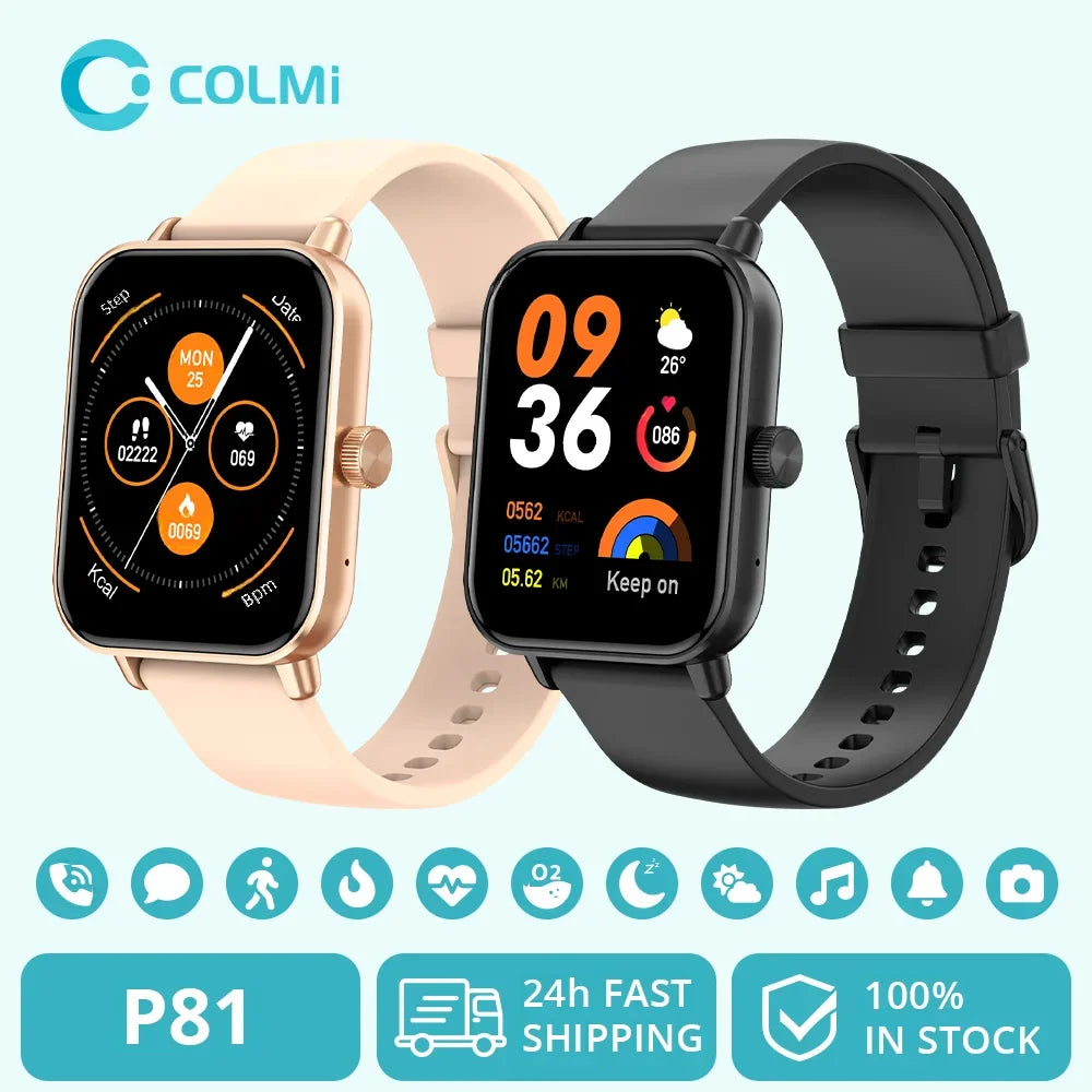 COLMI P81 Голосовые вызовы Смарт-часы Ультра 1,9-дюймовый экран 24H Health Monitor 100+ спортивных режимов, Bluetooth Smartwatch для мужчин и женщин