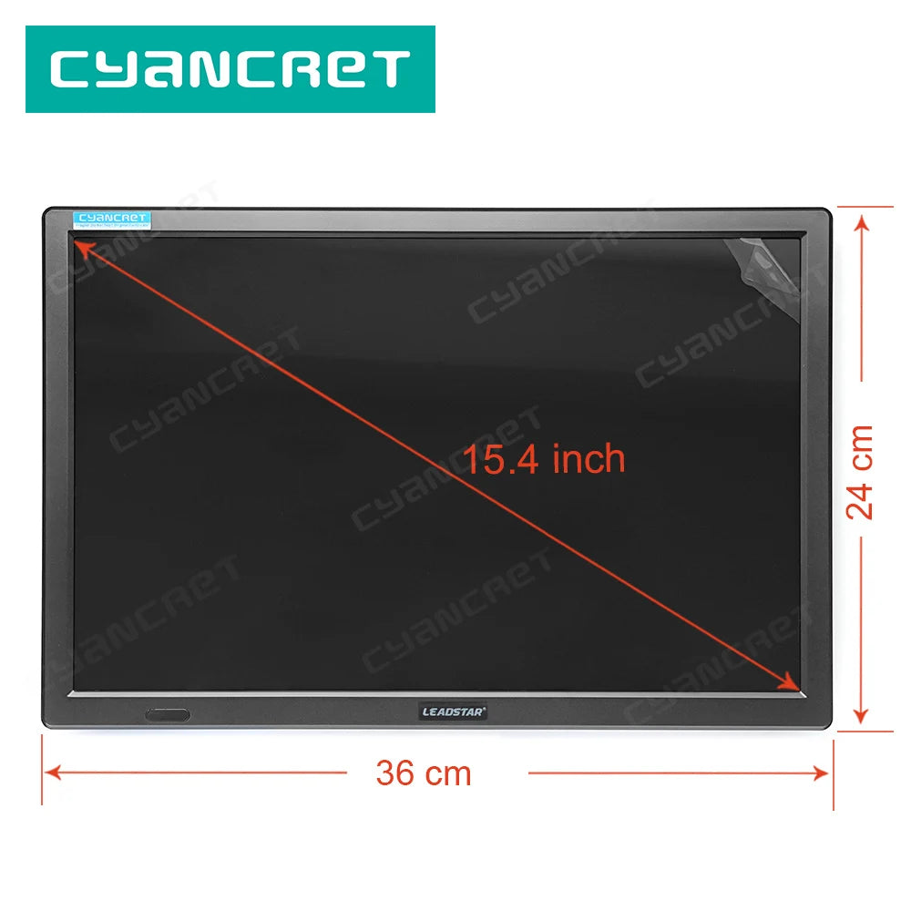 LEADSTAR D16 15.4 Inch Big Screen Portable TV DVB-T2 ATSC TDT Digital Analog Television Support H265 AC3 HD for Car Kitchen Home