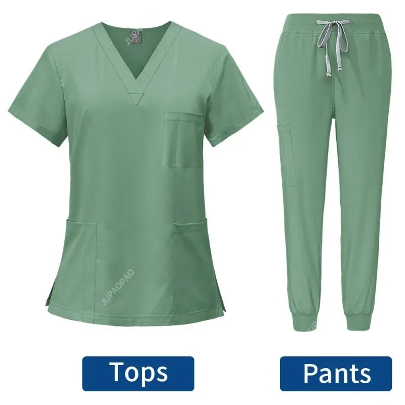 Slim Fit Medical Scrubs Uniform Women Scrub Sets Nursing Accessories Hospital Surgery Gowns Dental Clinic Beauty Salon Workwear