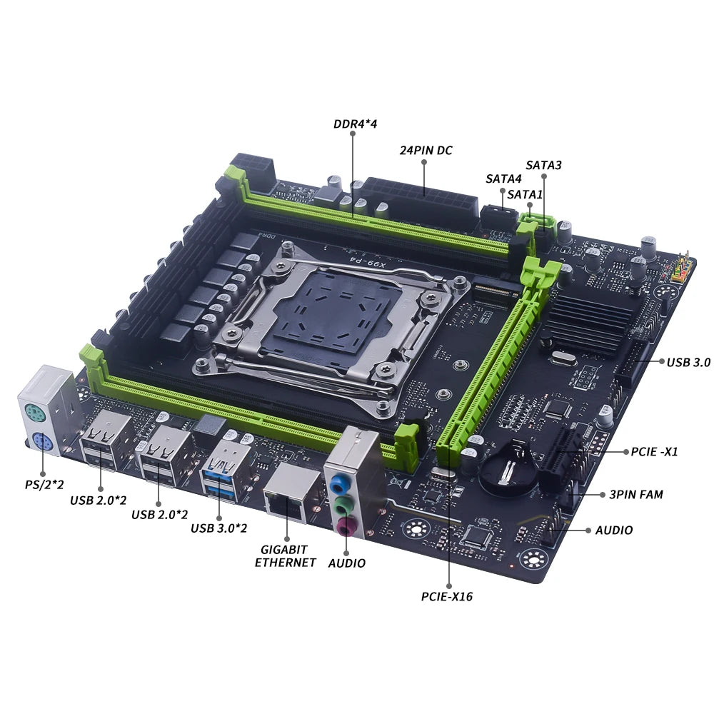 لوحة أم MUCAI X99 P4 LGA 2011-3 تدعم معالج Intel Xeon رباعي القنوات DDR4 RAM NVME M.2/SATA 3.0