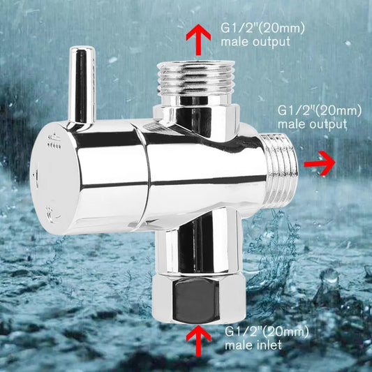 3 Way Shower Head Diverter Valve G1/2 Three Function Switch Adapter Connector Head faucet Bathroom Accessories