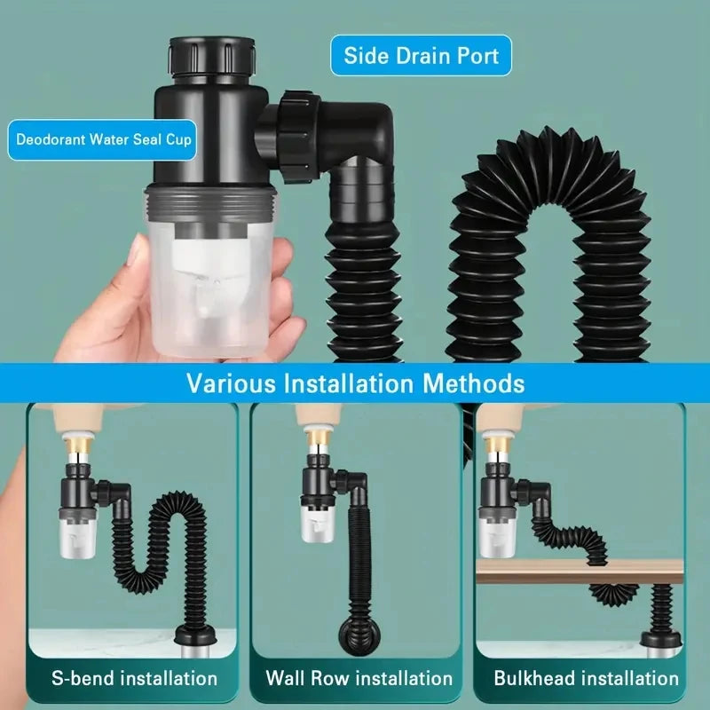 1PC Washbasin Drain Pipe Insect Proof Odor Proof Blockage Proof And Leak Proof Water Dispenser Washbasin Drainage Pipe