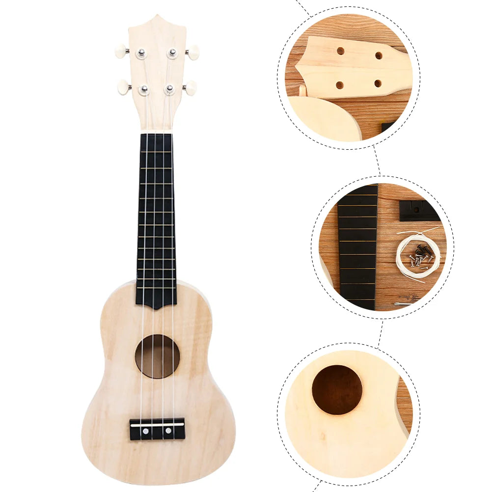 Wood Toys Ukelele Beginner Guitar Ukulele DIY Material Handmade Kit Instrument Crafts Supplies Child Scream