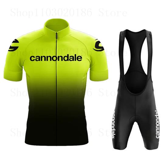 Cannondale Summer Sports Team 2023 Bicycle Clothing Breathable Men Short Sleeve Cycling Jersey Set MTB Bike Bib Shorts Ciclismo